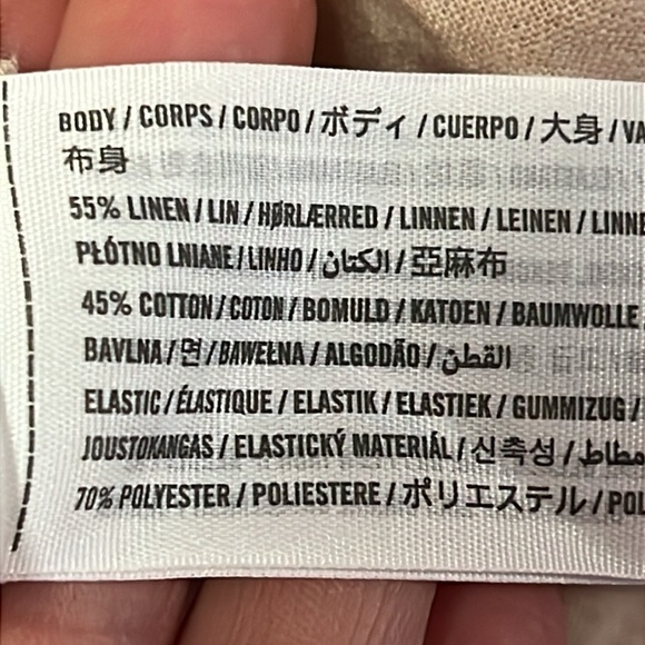 Abercrombie & Fitch Women’s‎  Lg Smocked Top Blouse Puff Sleeve Linen Blend Y2K - Picture 5 of 8